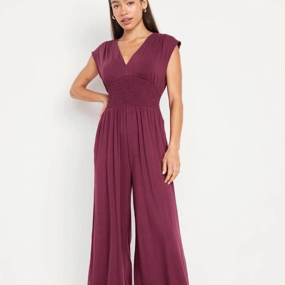 NWT OLD NAVY Waist-Defined Shirred Jumpsuit